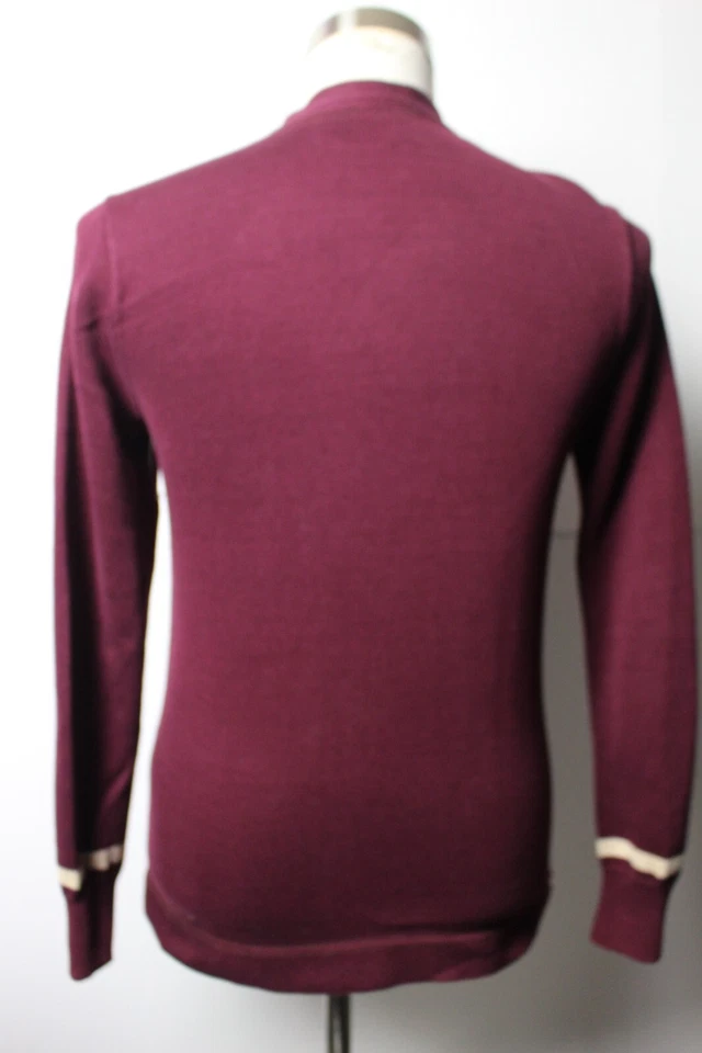 Cárdigan Suéter De Colección Años 00 Para Hombres Ralph Lauren Rugby Borgoña Retro Algodón S Universitario Foto 2 de 4