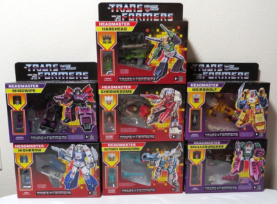 Transfomers Walmart Reissue G1 Headmasters LOT Complete Set of 7 Wave 1 and 2