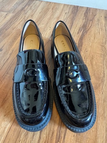 Coach Leah Patent Leather Slip On Loafers - Women's Shoes - Size 8 - 第 2/6 張圖片