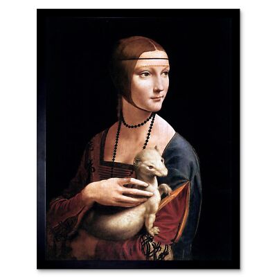 Leonardo Di Ser Piero Da Vinci Lady Ermine Cecilia Gallerani 12x16 gerahmter Druck