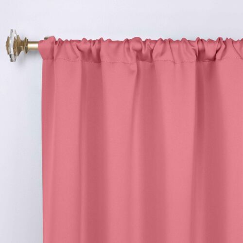 Solid 36" Wide Machine Washable Room Darkening Blackout Curtains, Set of 2 - Picture 202 of 317