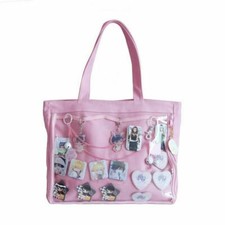 School Shoulder Bags Clear Ita Bag Transparent Itabag Pin Display Handbag Girls#