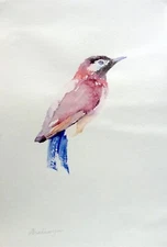 Bird,  Birds, Watercolor artwork, Handmade, Original painting on paper