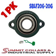  1 PIECE 1-1/4" LIGHT DUTY 2 Bolt Flange Bearing, SBLF206-20G SBLF206