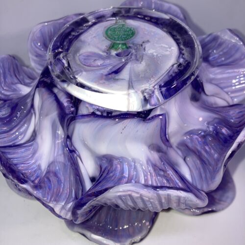 🎀 A Carole Stupell Colection Glass Art. Rare. Purple Flower. 6”x 3” Vintage - Picture 5 of 6