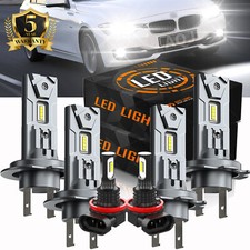For BMW X5 2007-2013 LED Headlight Hi/Low Beam Fog Light Bulbs 6000K White Combo