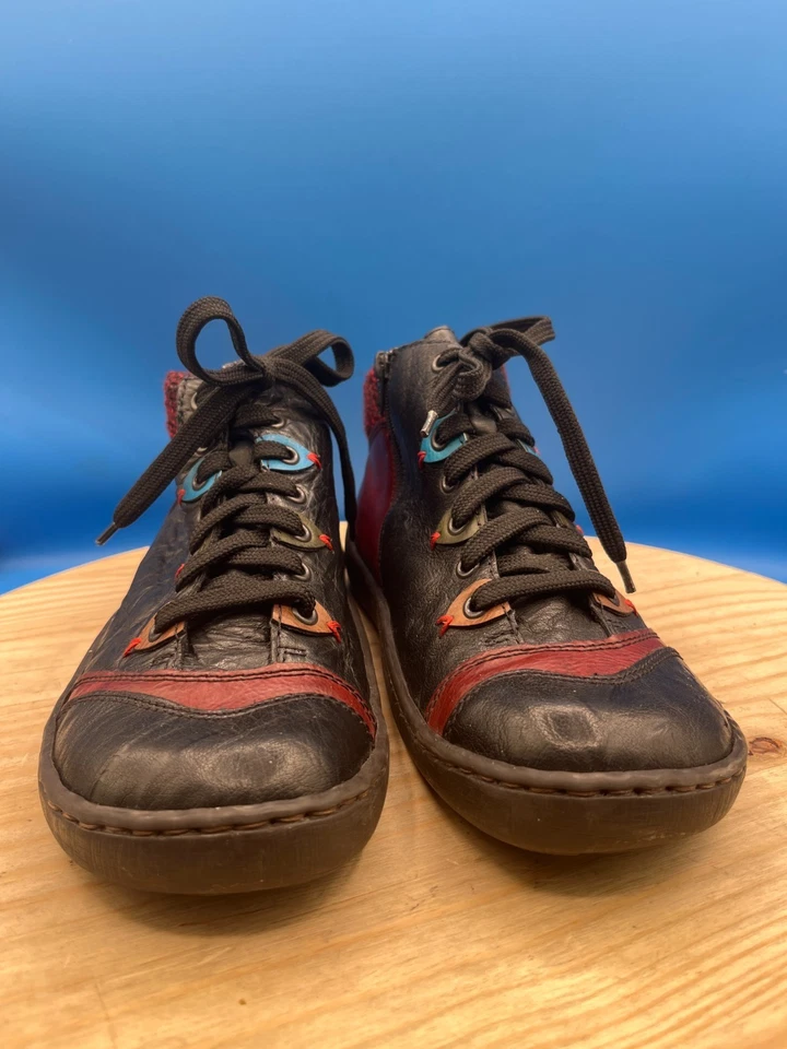 Zapatilla de Rieker Botines Para Hombre Talla 8-8.5/EU41 Negro Rojo Cuero Tejido Puño Foto 4 de 4