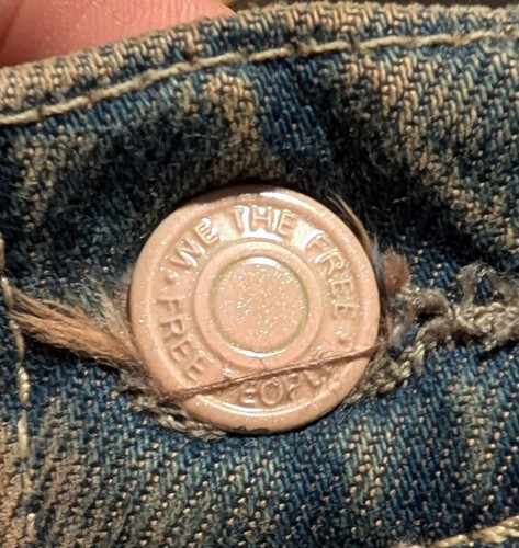 Jeans donna We The Free Lucky You Barrel Mid Rise denim taglia 27 (14,5") x 25" nuovi con etichette - Foto 8 di 19