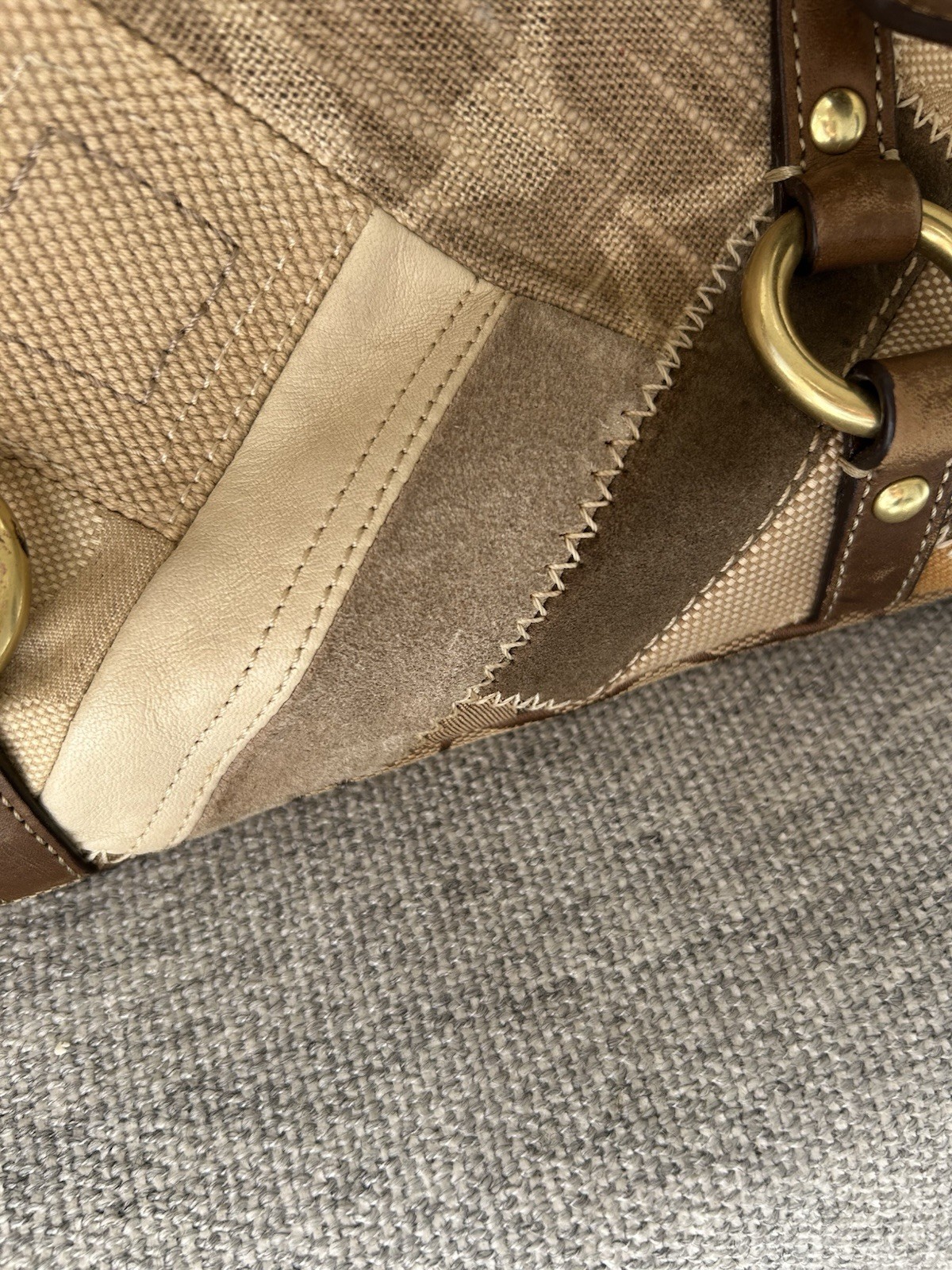 coach brown patchwork purse - image 7