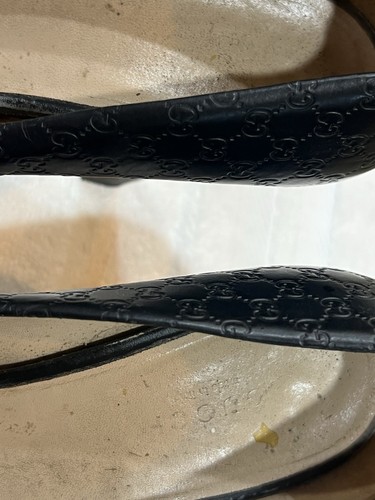 Gucci Women's Black Leather With GG Monogram Logo Pep Toe Shoes, Size 39 - Picture 10 of 12