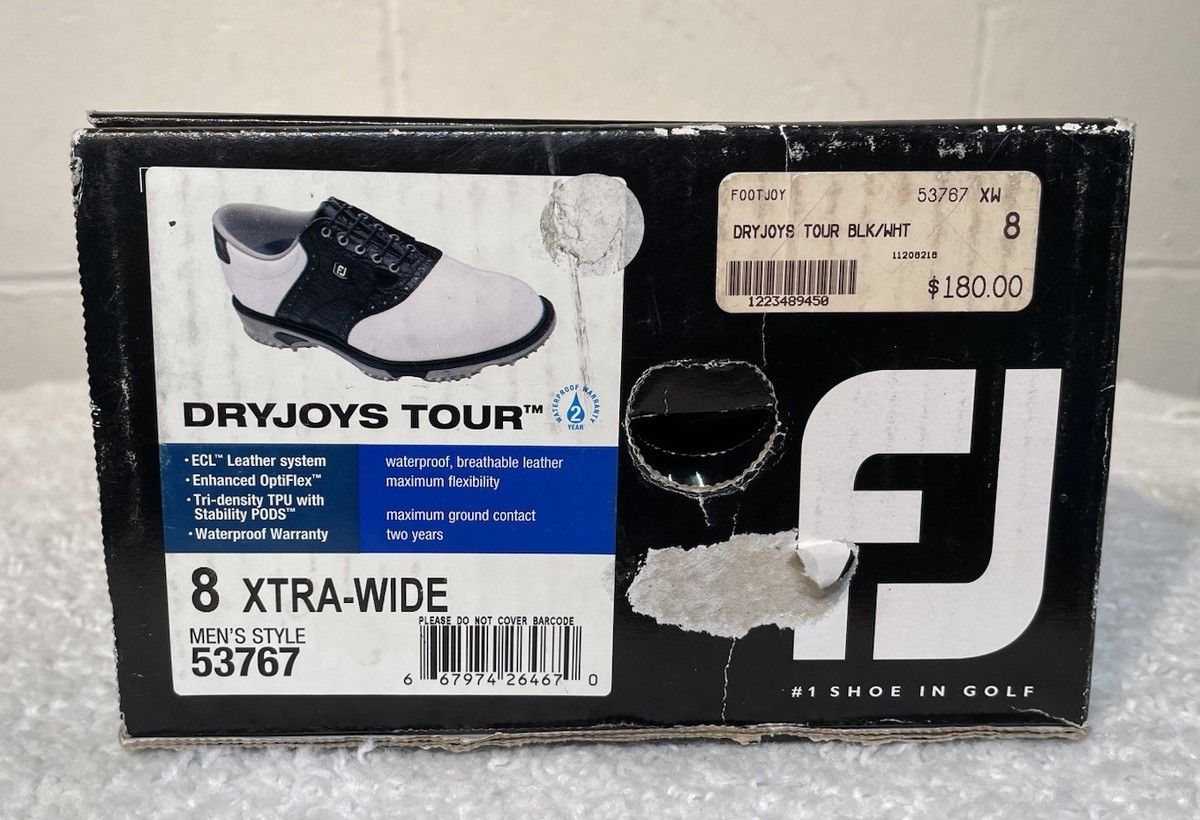 NEW FootJoy [8] X-Wide Men DRYJOYS TOUR Croc Spiked Golf Shoes