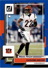 2022 Donruss #203 Chidobe Awuzie Blue Press Proof Cincinnati Bengals