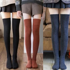Women Winter Warm Leg Warmers Long Knit Knitted Crochet Socks Stockings Leggings
