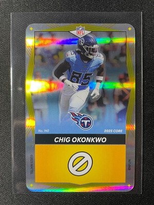 2025 NFL Uno Elite Chig Okonkwo Yellow FOIL #140 Titans!!!