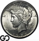 1927 Peace Dollar, Lustrous Gem BU++