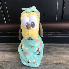 Disney Babies Plush Pluto Puppy WITH Blanket Mickey Dog Swaddle Parks EXCELLENT
