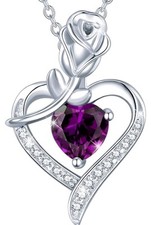 AGVANA Mothers Day Gifts for Mom Rosy Reverie Birthstone Necklace for Women Ster