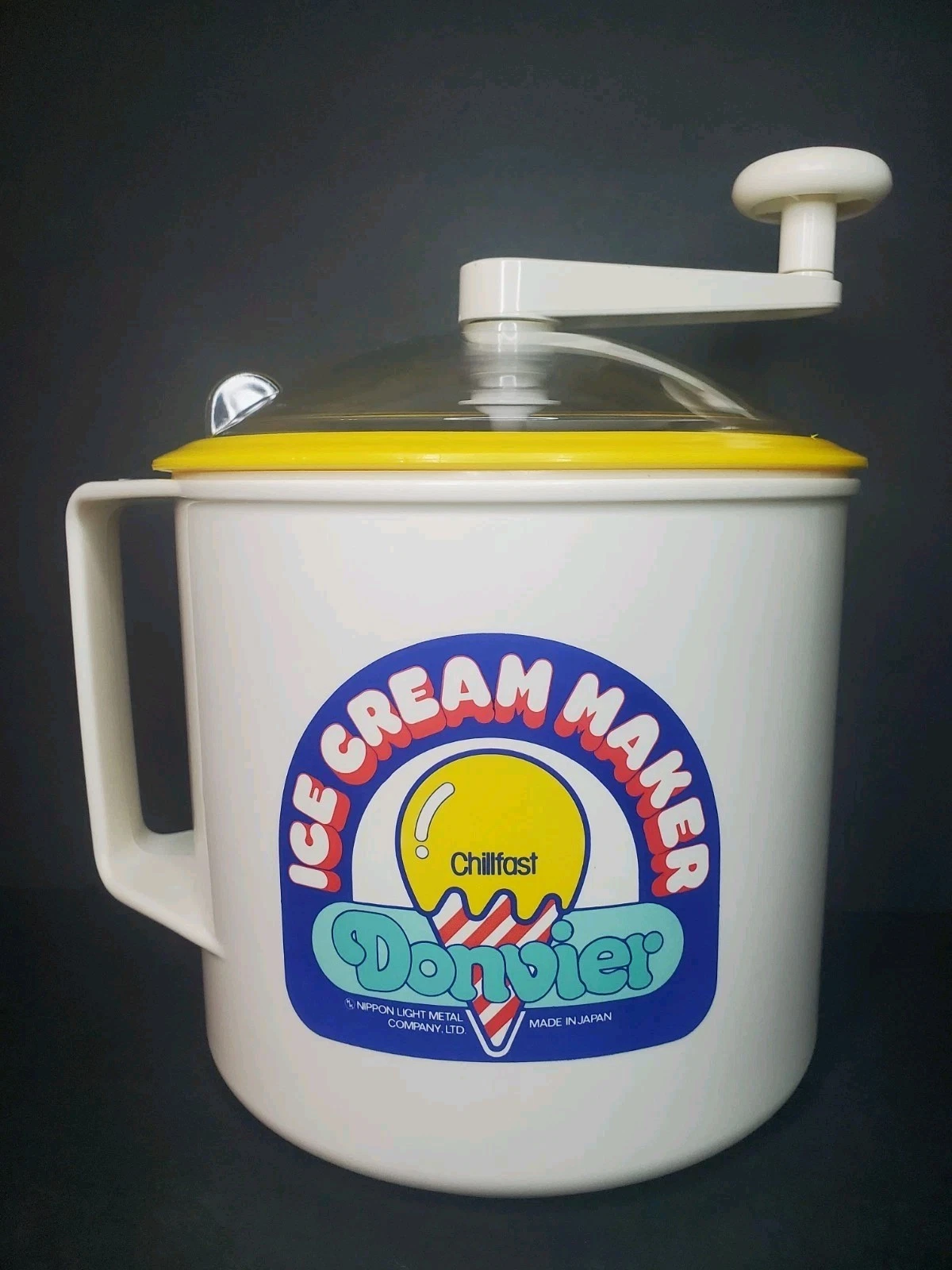 Vtg Donvier Chillfast Ice Cream Maker 1qt Japan Hand Crank "Something New" CLEAN