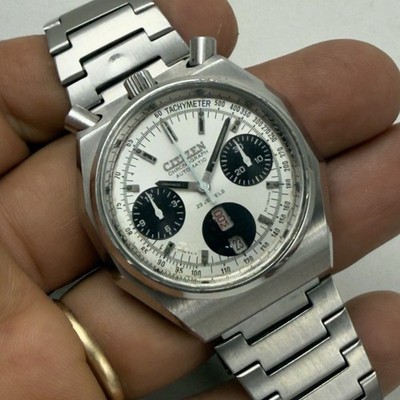 VINTAGE CITIZEN BULLHEAD OCTAGON CHRONOGRAPH PANDA DIAL | eBay