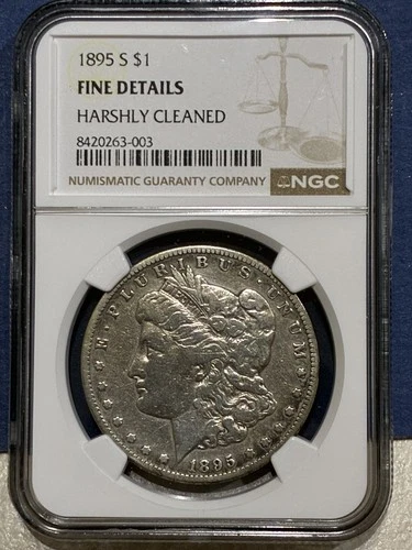 1895-S Morgan Silver Dollar $1 NGC Fine Rare Date Coin!!!