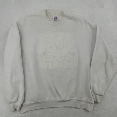 VTG 90s MGM STUDIOS Crewneck Sweatshirt Embossed Design STORAGE STAINS Sz XL USA