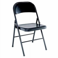 Double Braced All-Steel Folding Chair - Black, Sturdy Extra Seating for Events