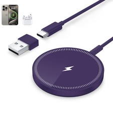 Bohuma Magnetic Wireless Charger for iPhone   15W Fast Charging Pad Purple