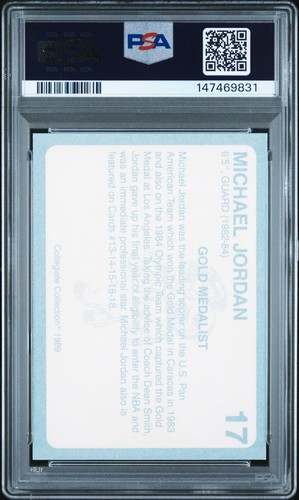 Michael Jordan 1989 North Carolina #17 Collegiate Collection PSA 6 - Picture 2 of 2