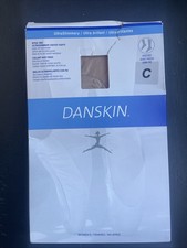 Danskin Women's Ultra Shimmery Footed Tights Light Toast Size C