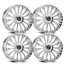 Set-4 Dolce Roma 24x10 Blank 25mm Chrome Wheels Rims 24 Inch