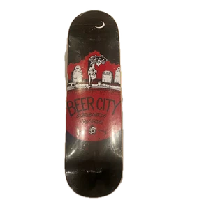 Beer City Skateboard Records Black/Red 8.875in Skateboard Deck