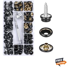 150 PCS Canvas Snap Kit Tool, Metal Screws Snaps Marine Grade 3/8" Socket Sta...