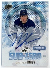 2023-24 Upper Deck Ice Sub Zero Autographs Blue Matthew Knies Rookie RC Auto