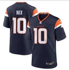 MEN Bo #10 Nix Stitched Jersey Navy/Orange/White S-3XL