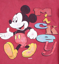 Vintage 90s Mickey Mouse Sweatshirt XL Red Crewneck Made In USA Disney