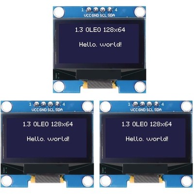 3PCS 1.3 Zoll OLED Display Modul I2C 128x64 Pixel für Arduino, Raspberry Pi