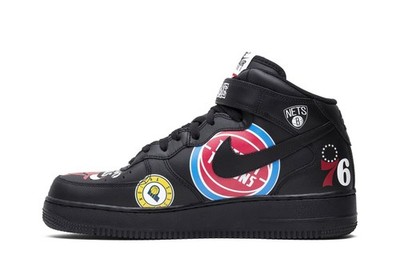 Size 8 - Supreme x NBA x Nike Air Force 1 07 Mid Black for sale