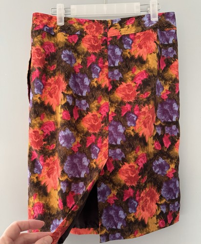 Jupe Courte Fleurie Liz Claiborne En Lin Doublé - Taille 14 - Occasion Très Bon état