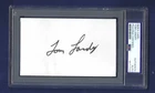Tom Landry Dallas Cowboys Football Coach Autographed 3x5 Card PSA SLABBED