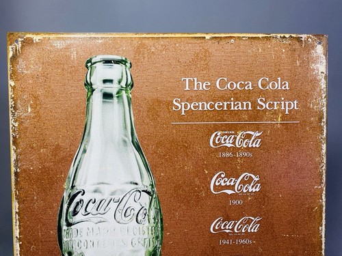 THE COCA-COLA SPENCERIAN SCRIPT TIN METAL SIGN NEW 12.5" X 16" Shop ManCave ART - Picture 2 of 8