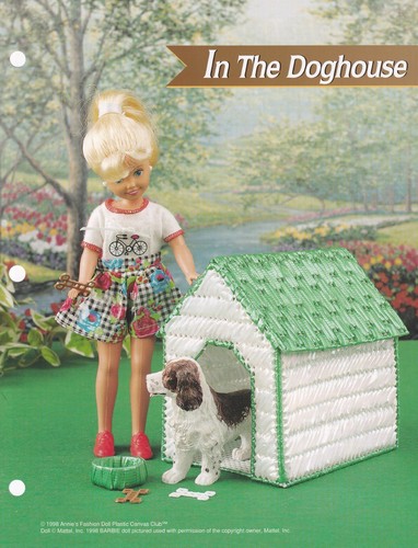 Plastic Canvas IN THE DOGHOUSE Fashion Doll PATTERN
