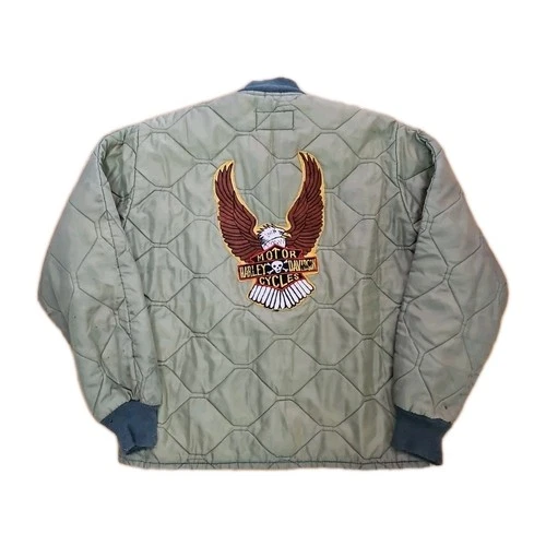 Vtg 60s Custom Vietnam War Era Souvenir Jacket Harley + Military Patch Flight