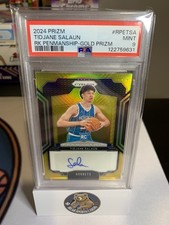 2024-25 Panini Prizm Tidjane Salaun RC Rookie Penmanship Auto Gold /10 PSA 9