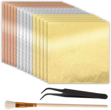 150 Pcs Gold Leaf Sheets for Art 3 Colors Gold Foil Sheets 5.5" X 5.5" Golden...