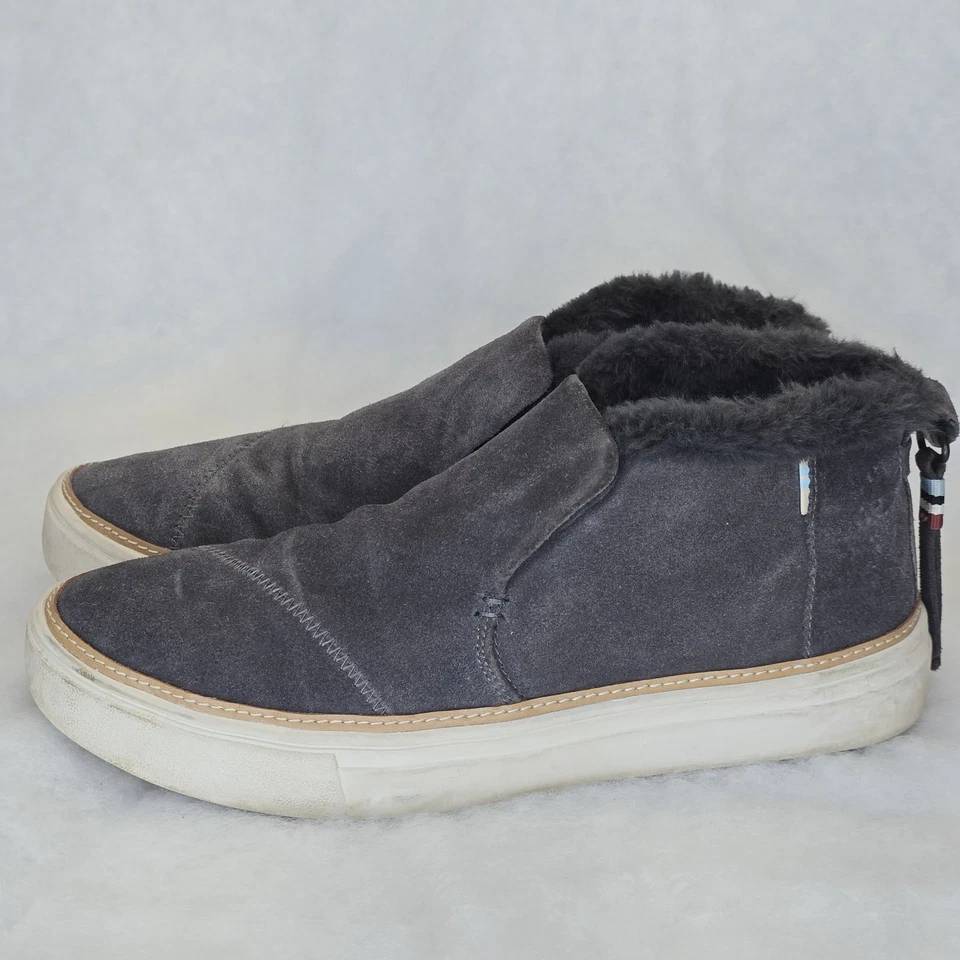 Zapatos TOMS para mujer talla 7,5 gris gamuza piel sintética forrados sin cordones informales cómodos cálidos Foto 3 de 4
