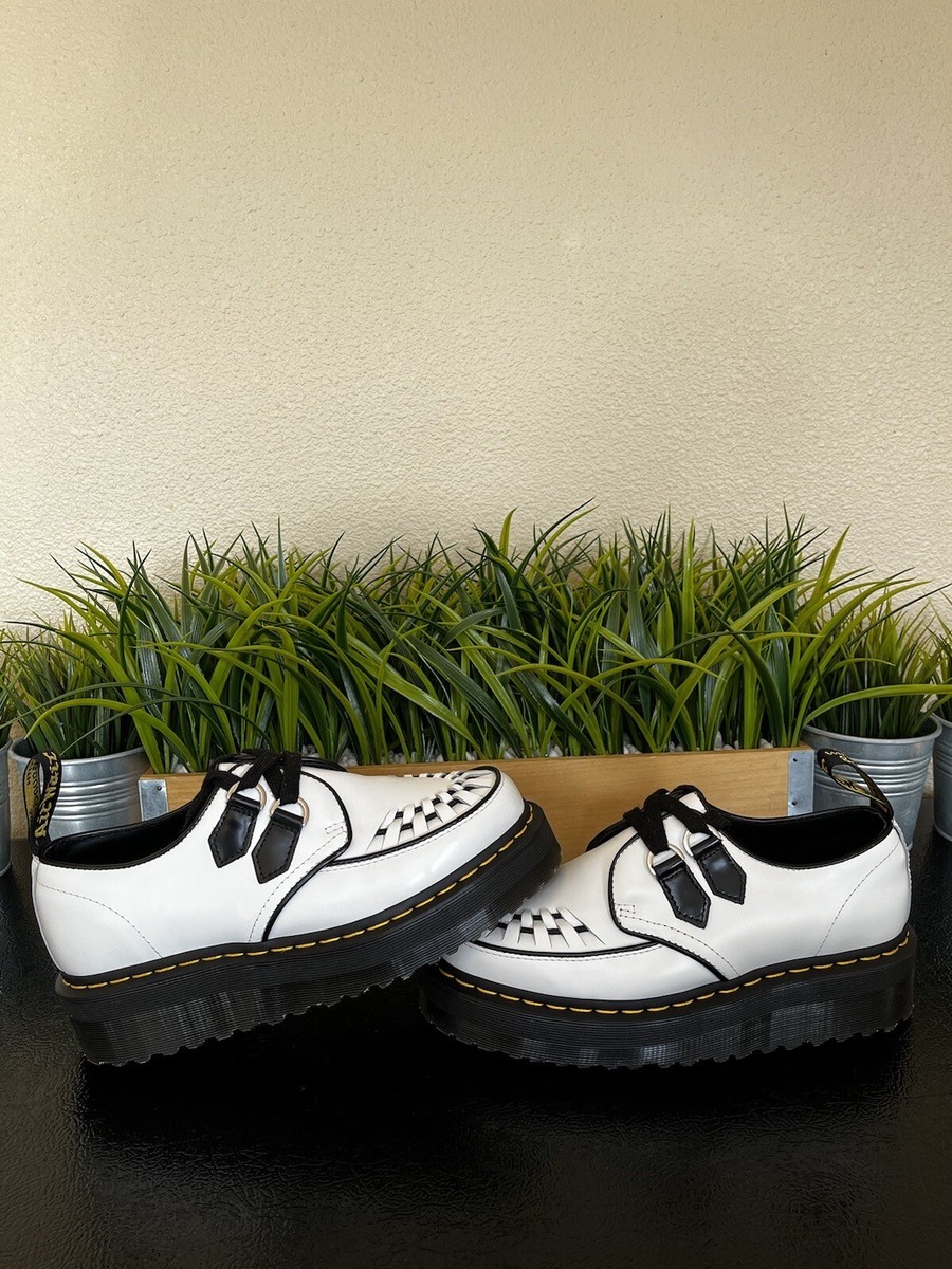 Dr. Martens Sidney Leather Creepers Platform White Shoes Dr. Martens Sidney Leather Creepers Platform White Shoes