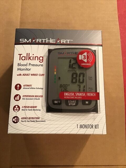 SmartHeart Premium Talking Blood Pressure Wrist Monitor Languages