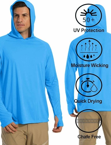 UPF50+ Camicie UV da uomo protezione solare outdoor pesca maniche lunghe casual T - Foto 101 di 159