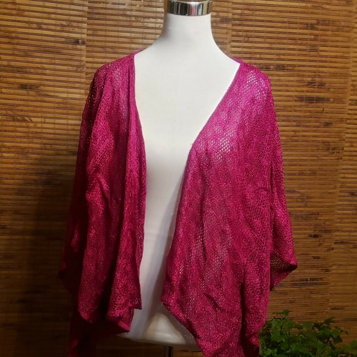 Catherine's Shrug Open Knit Shirt Blouse Women's Size 0X Hot Pink NWT - Picture 9 of 9