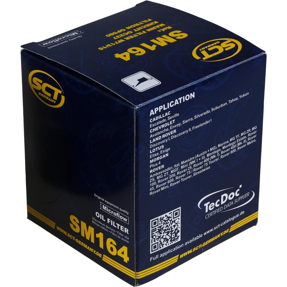 Filtro De Aceite SCT SM 164 Para Rover Mini Hatchback 214i 214 Si - Imagen 3 de 3